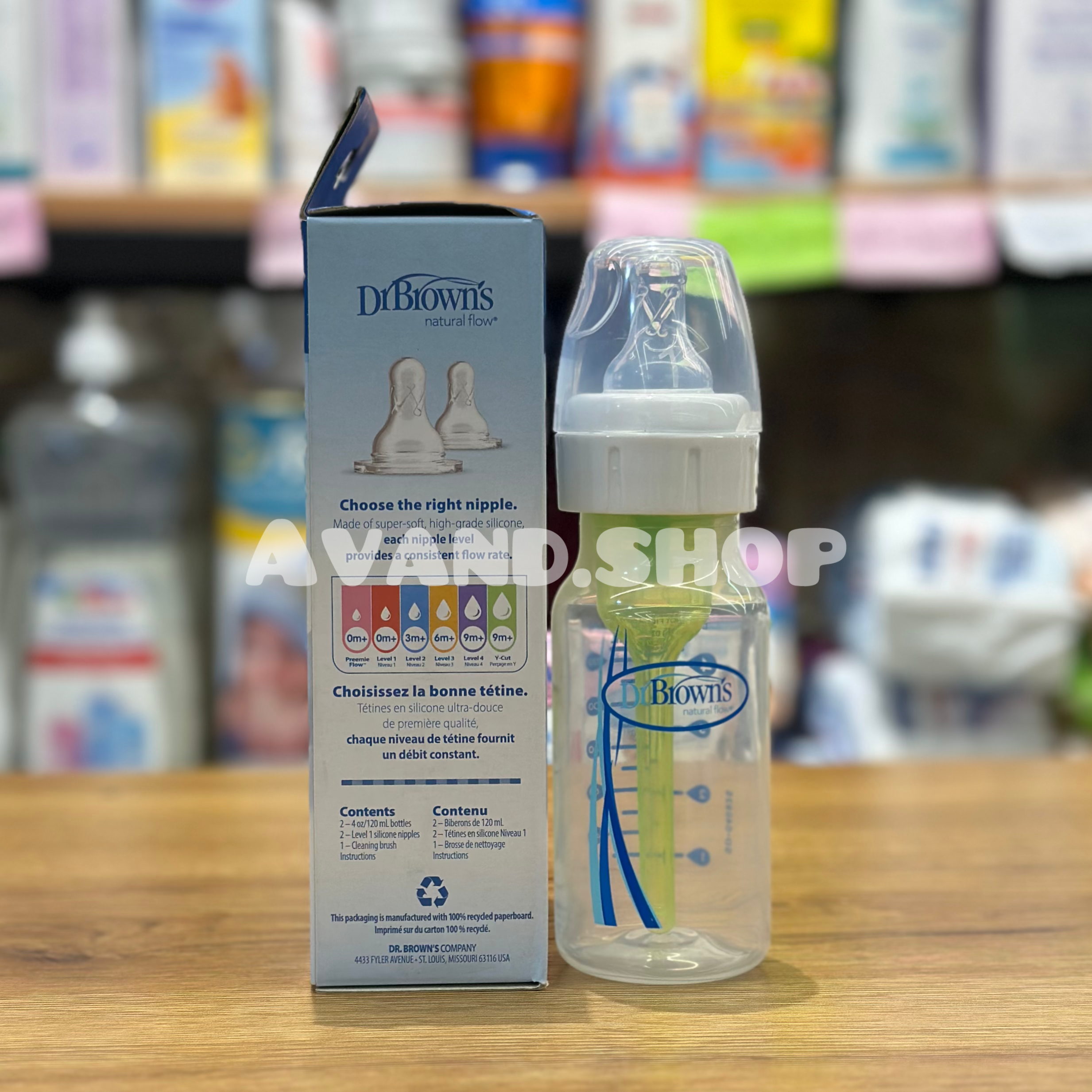 IMG_0759 شیشه شیر طلقی 120میل باریک Dr.Browns دکتربراون(orginal) - Image 1