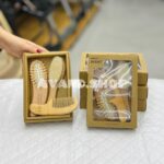 ست شانه و برس چوبی الیاف طبیعی اونت Avent سه تکه
