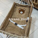 گهواره سنتی چوبی تاشو نوزاد مدل آنیا (طرح خرس ) - Image 2