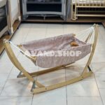 گهواره سنتی چوبی تاشو نوزاد مدل آنیا (طرح خرس )